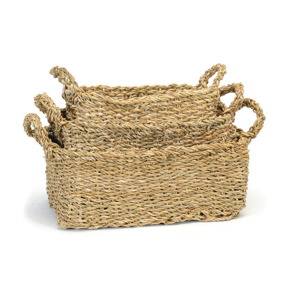 Dovecove SET OF 3 RECTANGLE SEAGRASS BASKETS Wayfair Canada
